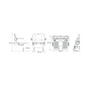 Douchezitje U-vorm met rug- en armleuningen - 58cm breed Douchezitje U-vorm met rug- en armleuningen - 58cm breed